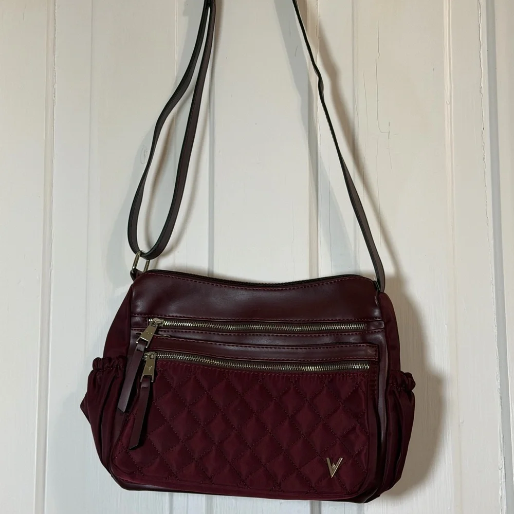 Vanessa Williams Quilted Burgundy Crossbody Bag shoulder bag small night out bag